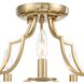 Cedar 5 Light 18.5 inch Vibrant Gold Semi Flush Ceiling Light in Clear Hand Cut