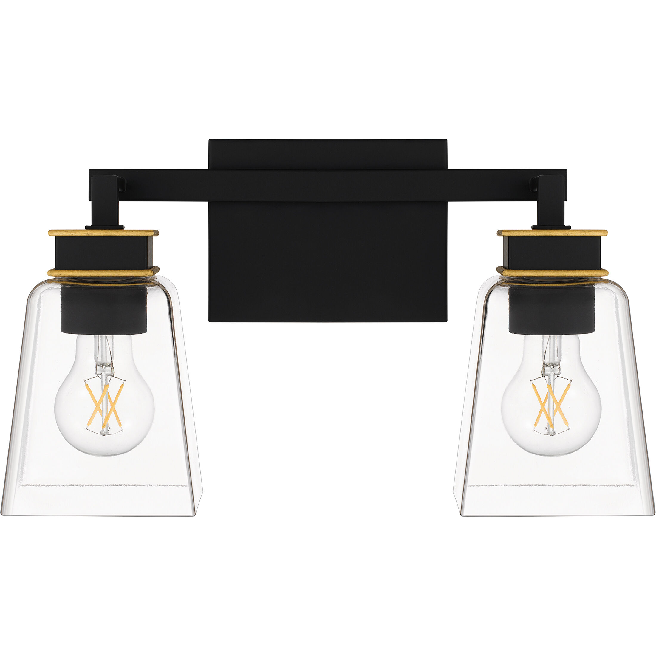 Almany 2 Light 15.25 inch Matte Black Bath Light Wall Light, Medium