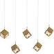 Ice Cube LED 7.75 inch Aged Brass Multi-Light Pendant Ceiling Light, dweLED
