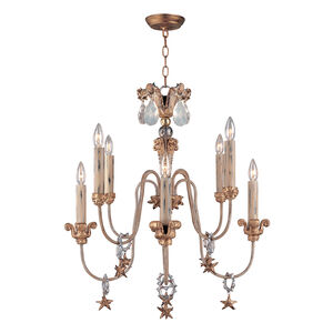 Mignon 8 Light 25 inch Gold and Silver with Cream Chandelier Ceiling Light, Flambeau