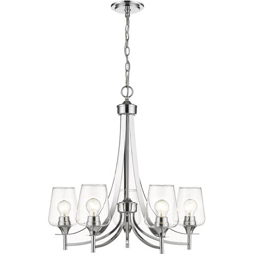 Joliet 5 Light 25 inch Chrome Chandelier Ceiling Light