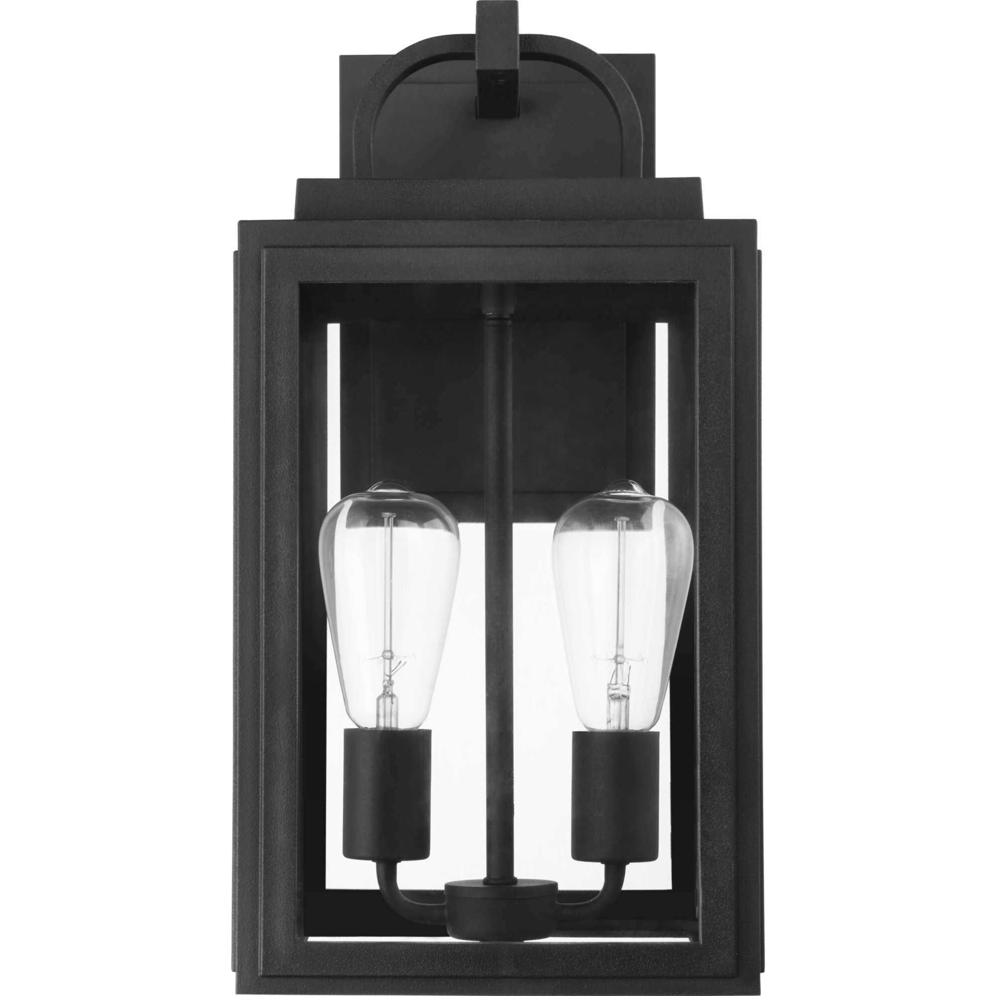 Grandbury 2 Light 17 inch Textured Black Outdoor Wall Lantern, with DURASHIELD, Medium