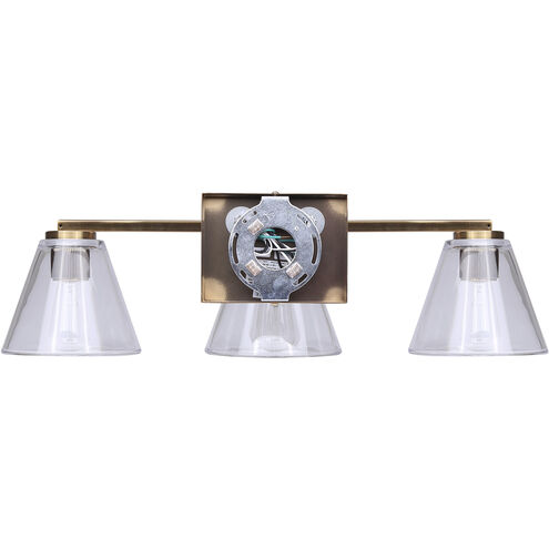 Berklie 3 Light 25.5 inch Gold Vanity Light Wall Light