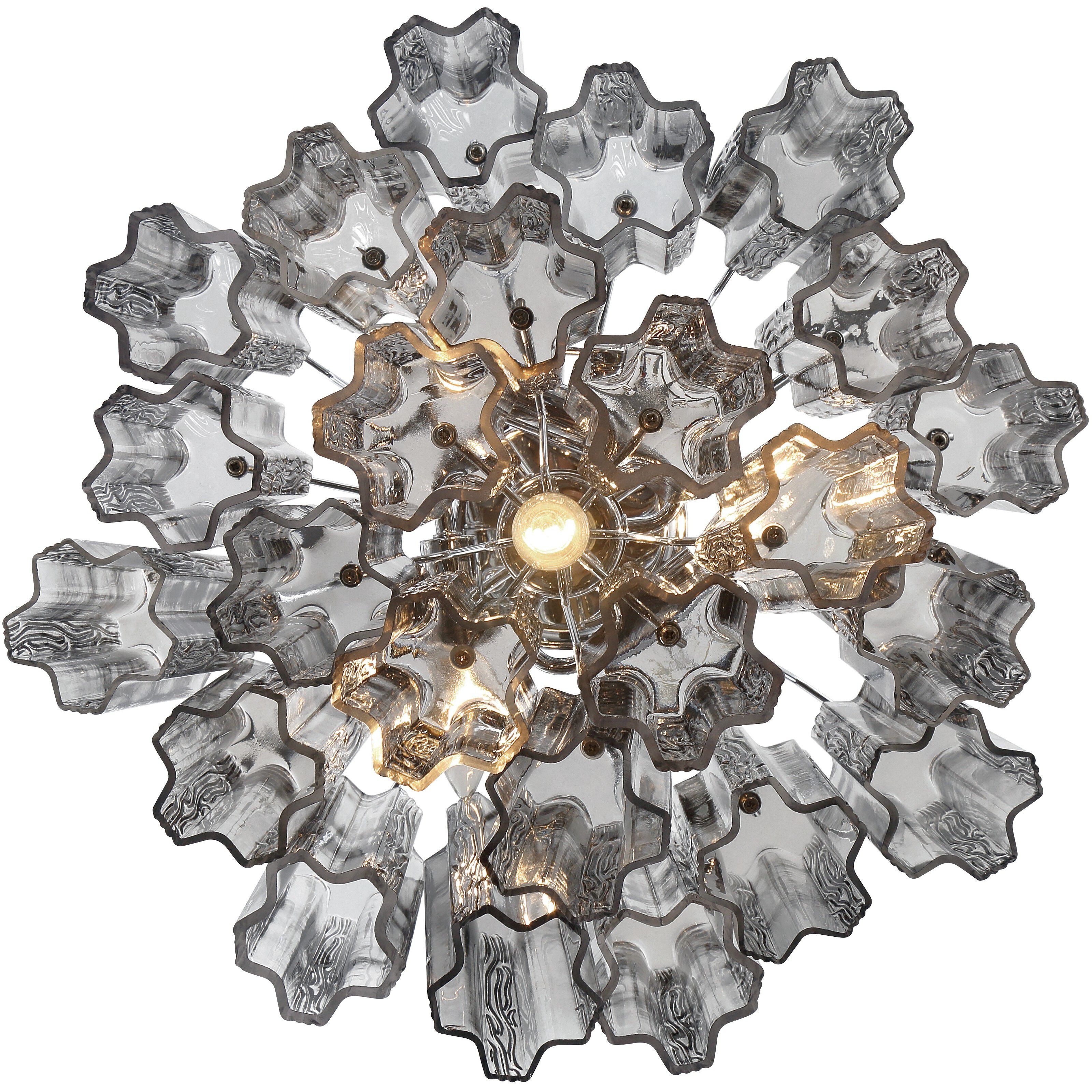 Addis 4 Light 17.75 inch Polished Chrome Semi Flush Ceiling Light in Smoke