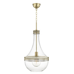 Hagen 1 Light 14 inch Aged Brass Pendant Ceiling Light