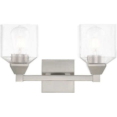 Aragon 2 Light 15 inch Brushed Nickel Bath Vanity Wall Light