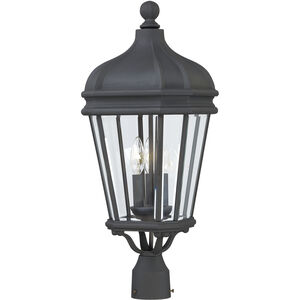 Harrison 3 Light 26 inch Coal Outdoor Post Mount Lantern in Black, Great Outdoors