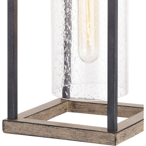 Napier LED 15 inch Forged Black and Rustic Elm Outdoor Wall