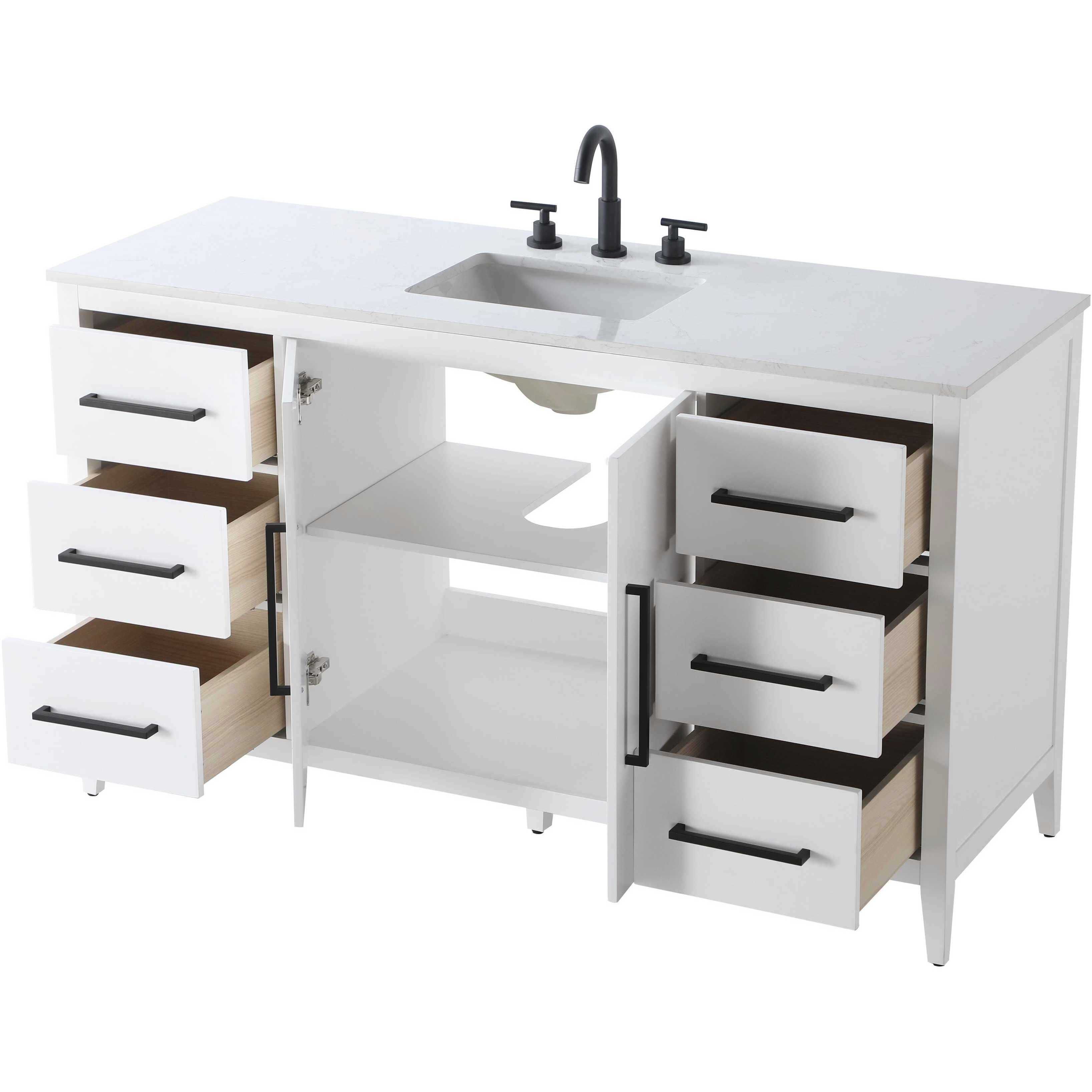 Millie 60 X 35 inch White Bathroom Vanity Cabinet