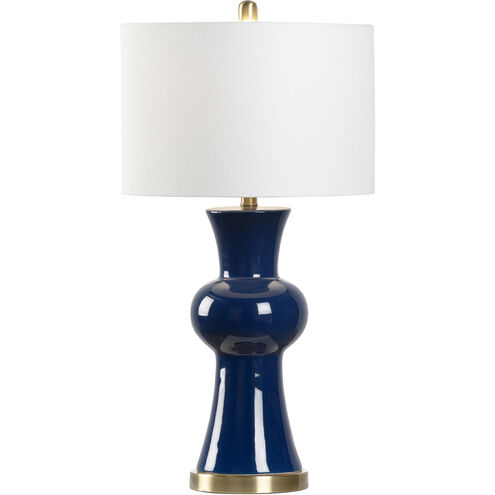 Town Square 29 inch 100.00 watt Cobalt Glaze/Antique Brass Table Lamp Portable Light