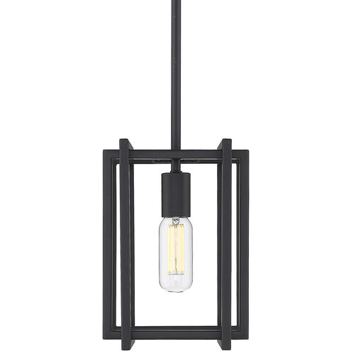 Tribeca 1 Light 7 inch Matte Black Mini Pendant Ceiling Light, Damp