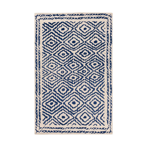 Atlas 63 X 39 inch Blue and Neutral Area Rug, Wool