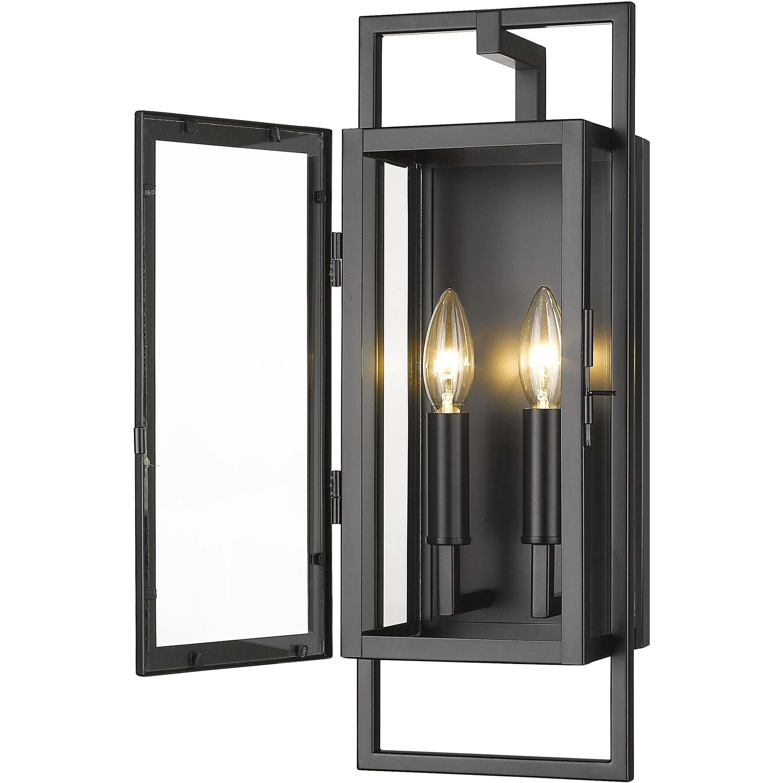 Lucian 2 Light 18.5 inch Black Outdoor Wall Light