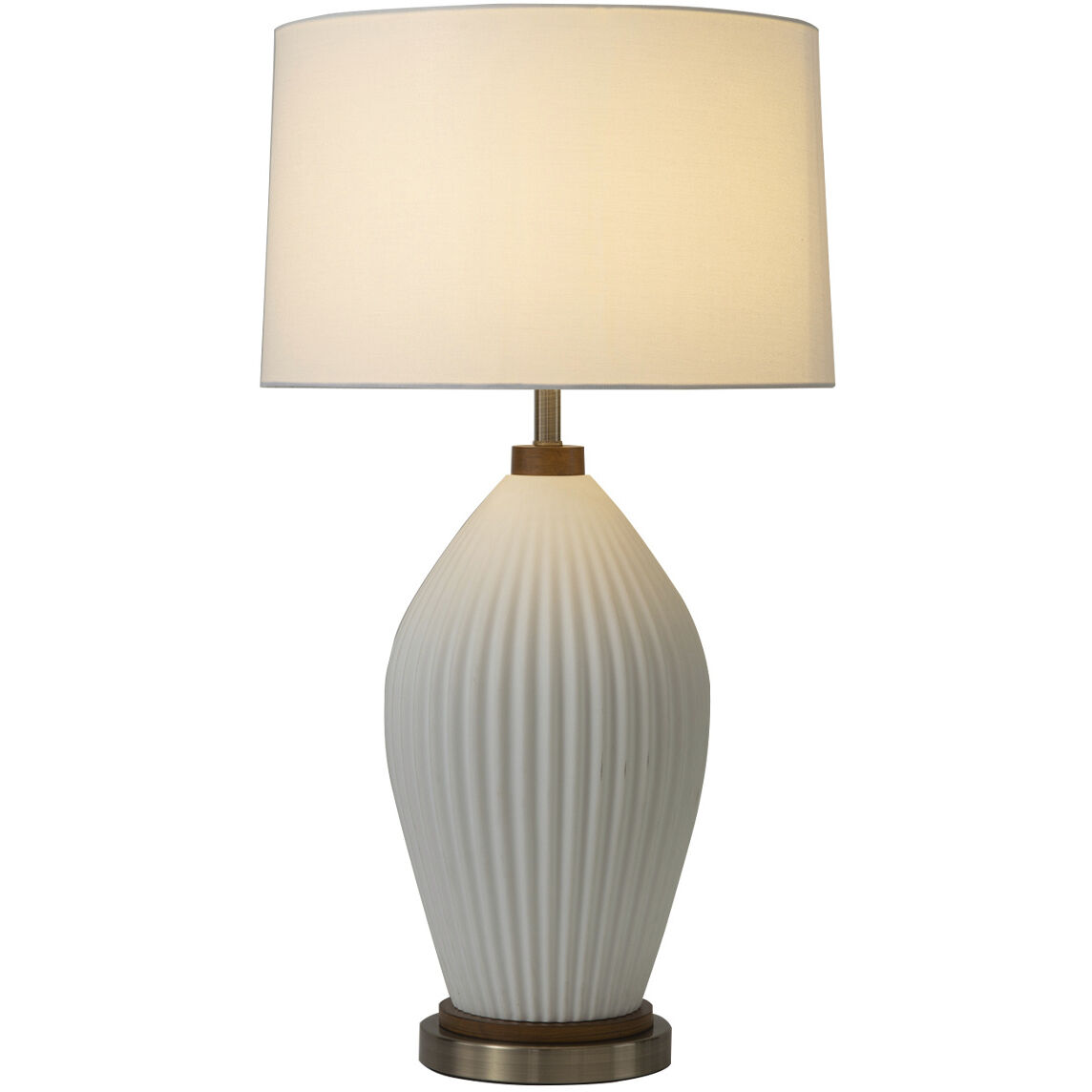 Santa Clara 30 inch 100.00 watt Walnut and White with Weathered Brass Table Lamp Portable Light