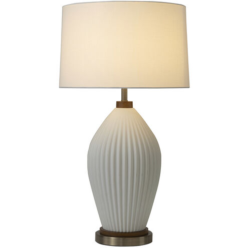 Santa Clara 30 inch 100.00 watt Walnut and White with Weathered Brass Table Lamp Portable Light