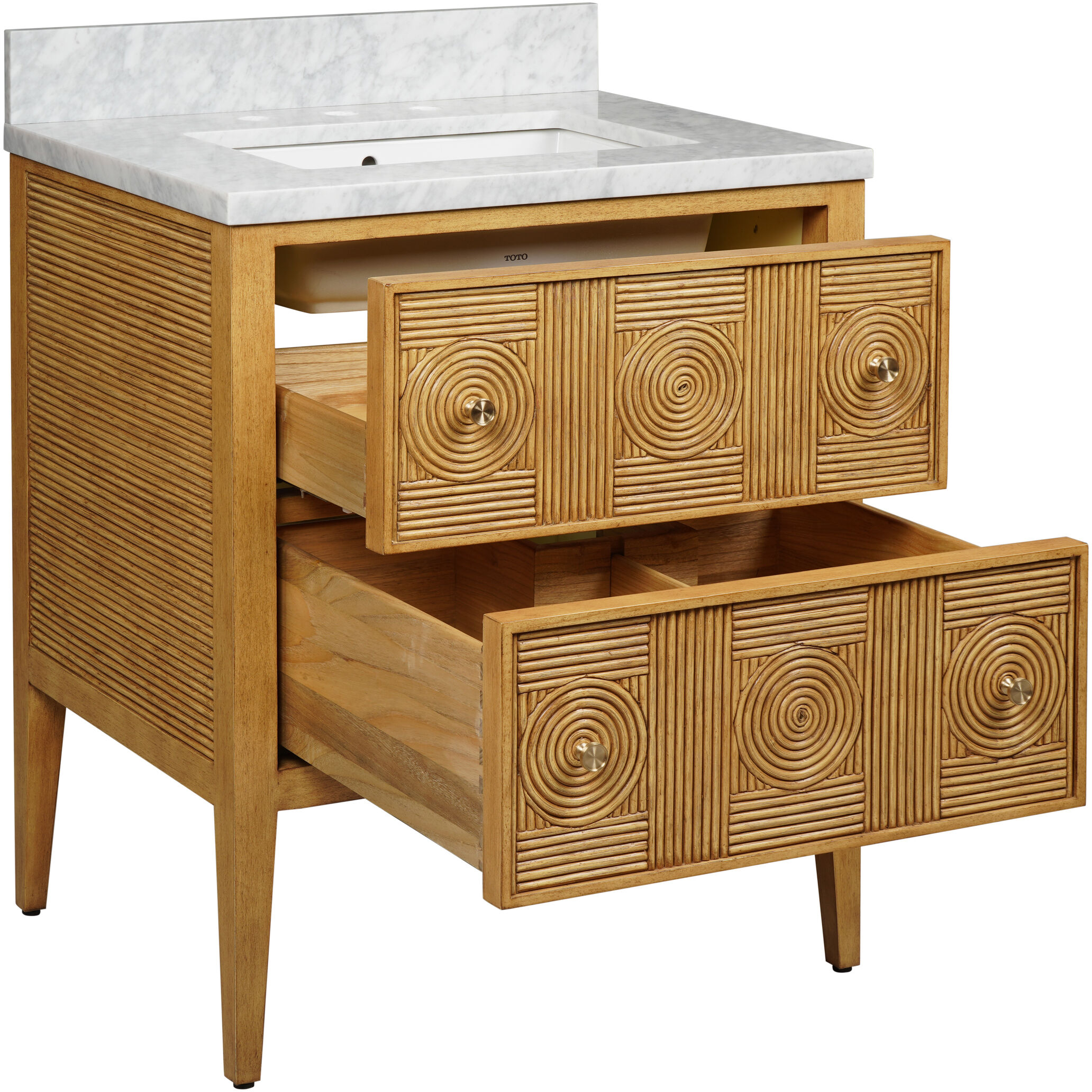 Santos 28 X 34 inch Sea Sand/Natural/White/Brushed Brass/Polished Nickel Vanity with Undermount Sink