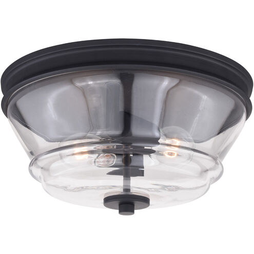 Toledo 2 Light 13 inch Matte Black Flush Mount Ceiling Light