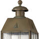 Heritage Nantucket LED 21 inch Aged Brass Outdoor Post Mount Lantern