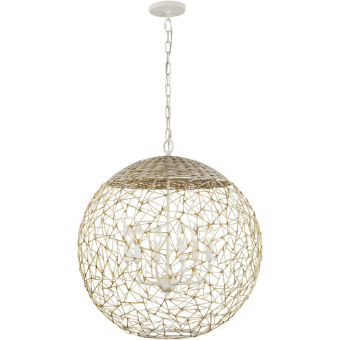 Cayman 6 Light 24 inch Country White Pendant Ceiling Light