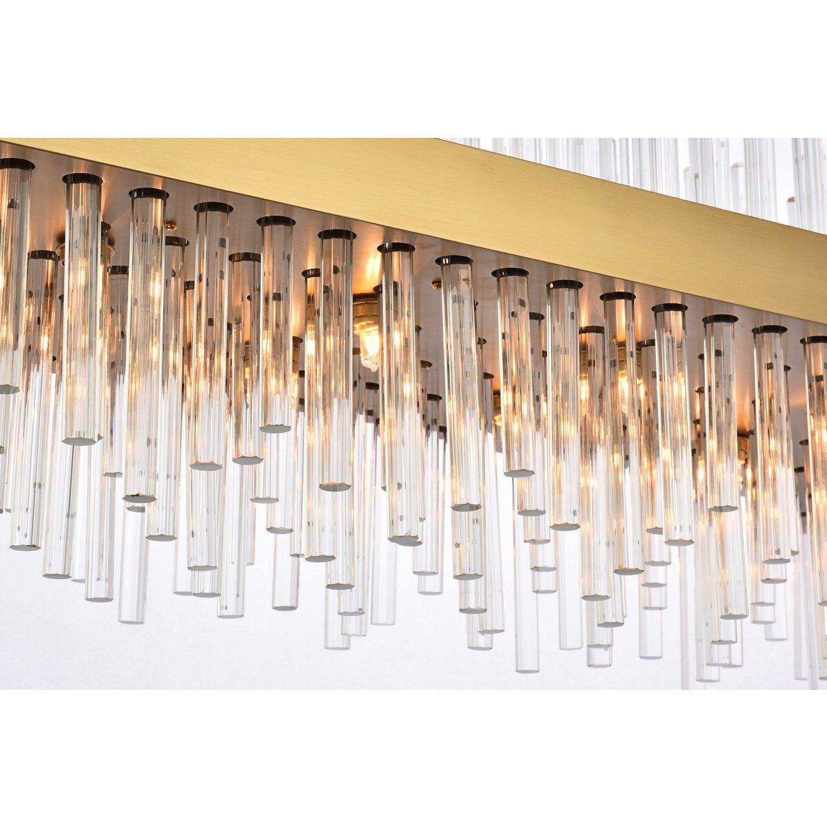 Dallas 24 Light 42 inch Satin Gold Linear Chandelier Ceiling Light