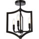 Kiera 3 Light 12 inch Black Flush Mount Ceiling Light