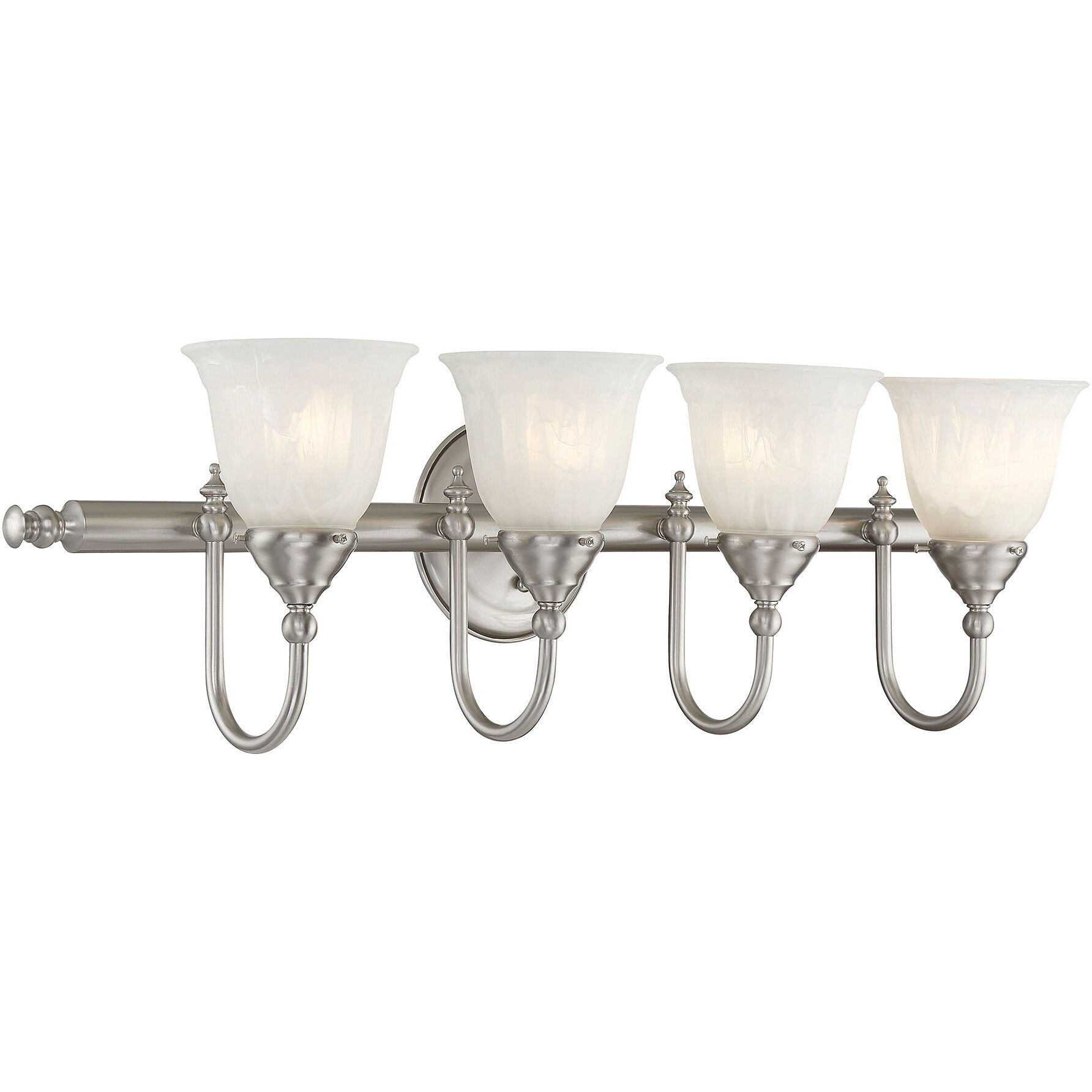Brunswick 4 Light 31 inch Satin Nickel Bathroom Vanity Light Wall Light, Essentials
