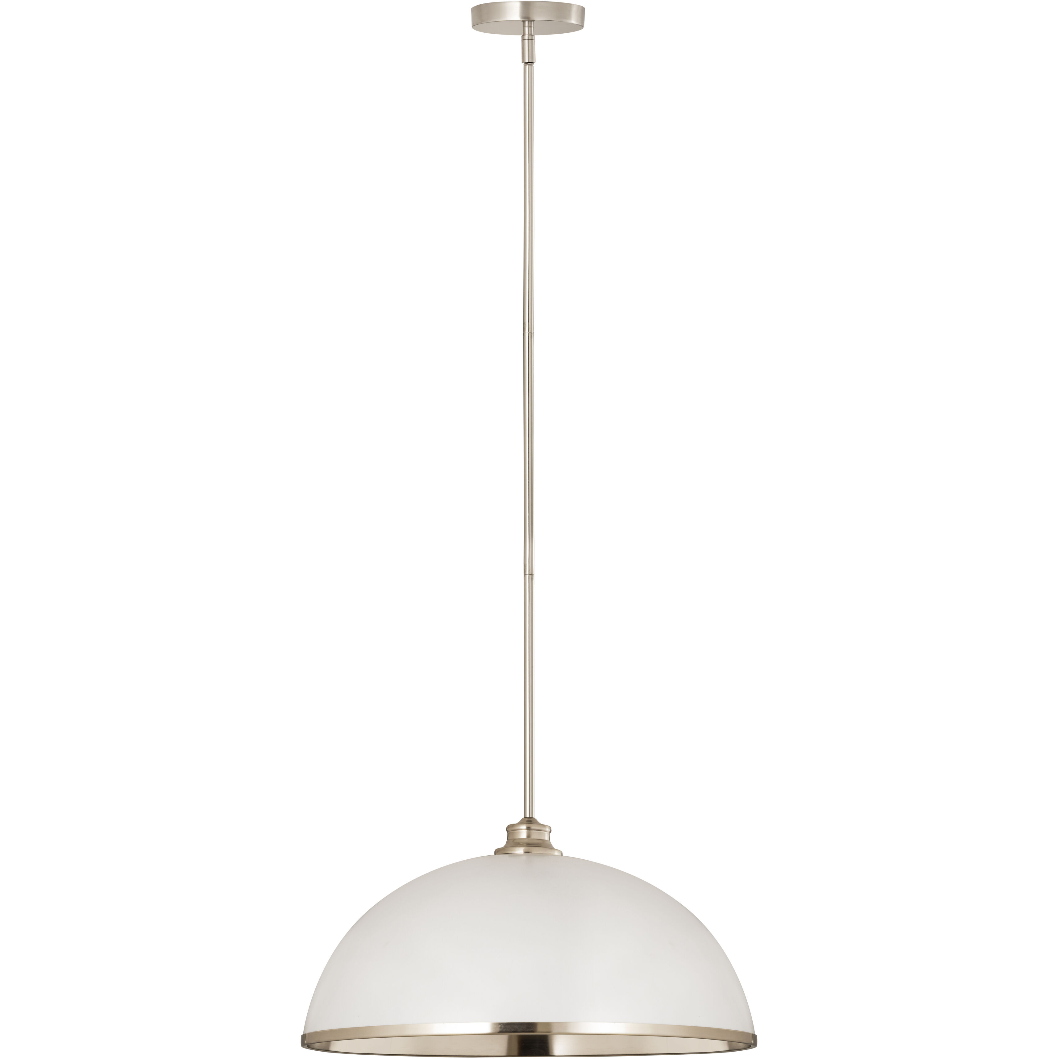 Landry 1 Light 20 inch Matte White and Brushed Nickel Pendant Ceiling Light