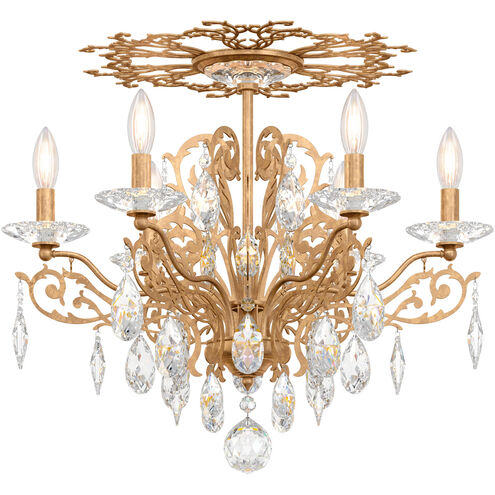 Filigrae 6 Light French Gold Semi-Flush Mount Ceiling Light