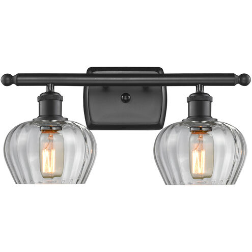 Ballston Fenton LED 16 inch Matte Black Bath Vanity Light Wall Light in Clear Glass, Ballston