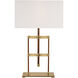Ray Booth Alda 23.25 inch 15.00 watt Antique-Burnished Brass and Walnut Adjustable Table Lamp Portable Light