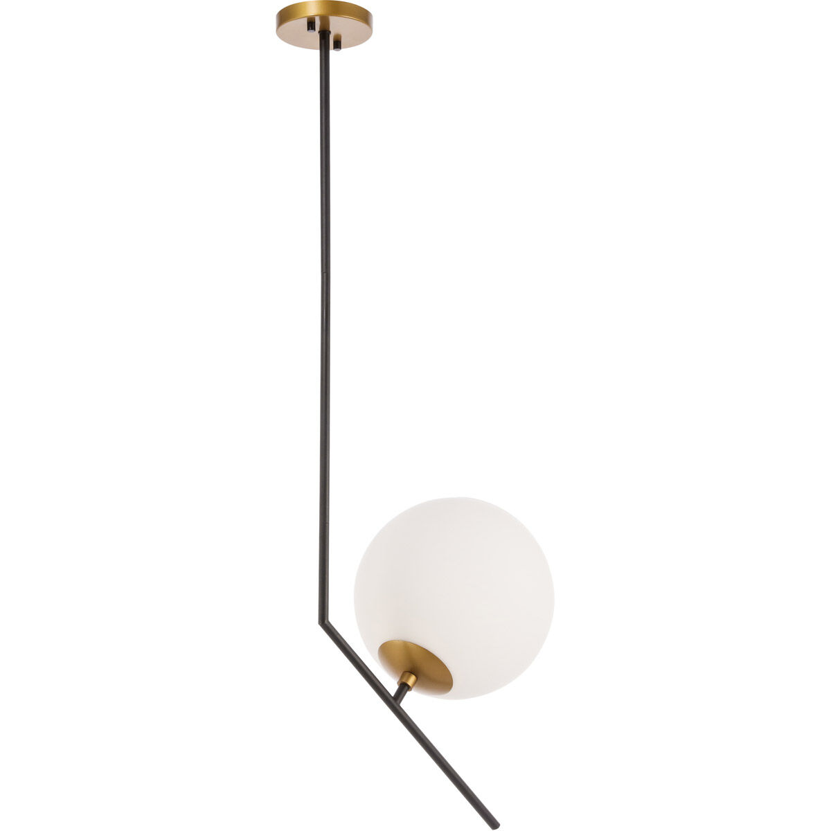 Monroe 1 Light 10 inch Black and Brass Pendant Ceiling Light