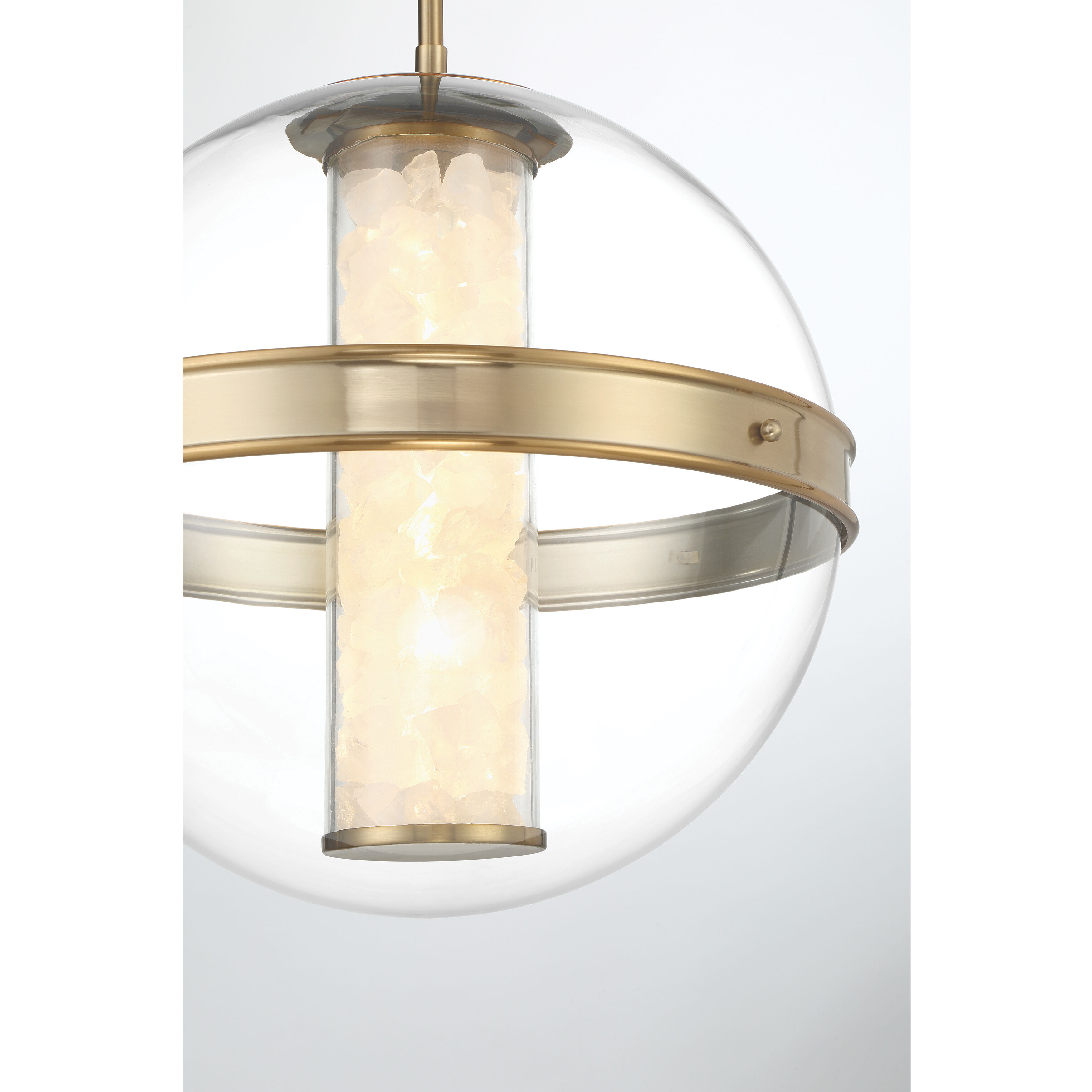 Divinely LED 16.75 inch Celeste Brass Pendant Ceiling Light