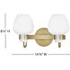 Sylvie 2 Light 14.75 inch Heritage Brass Bath Light Wall Light