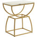 Loren 28 X 24 inch White and Gold Side Table