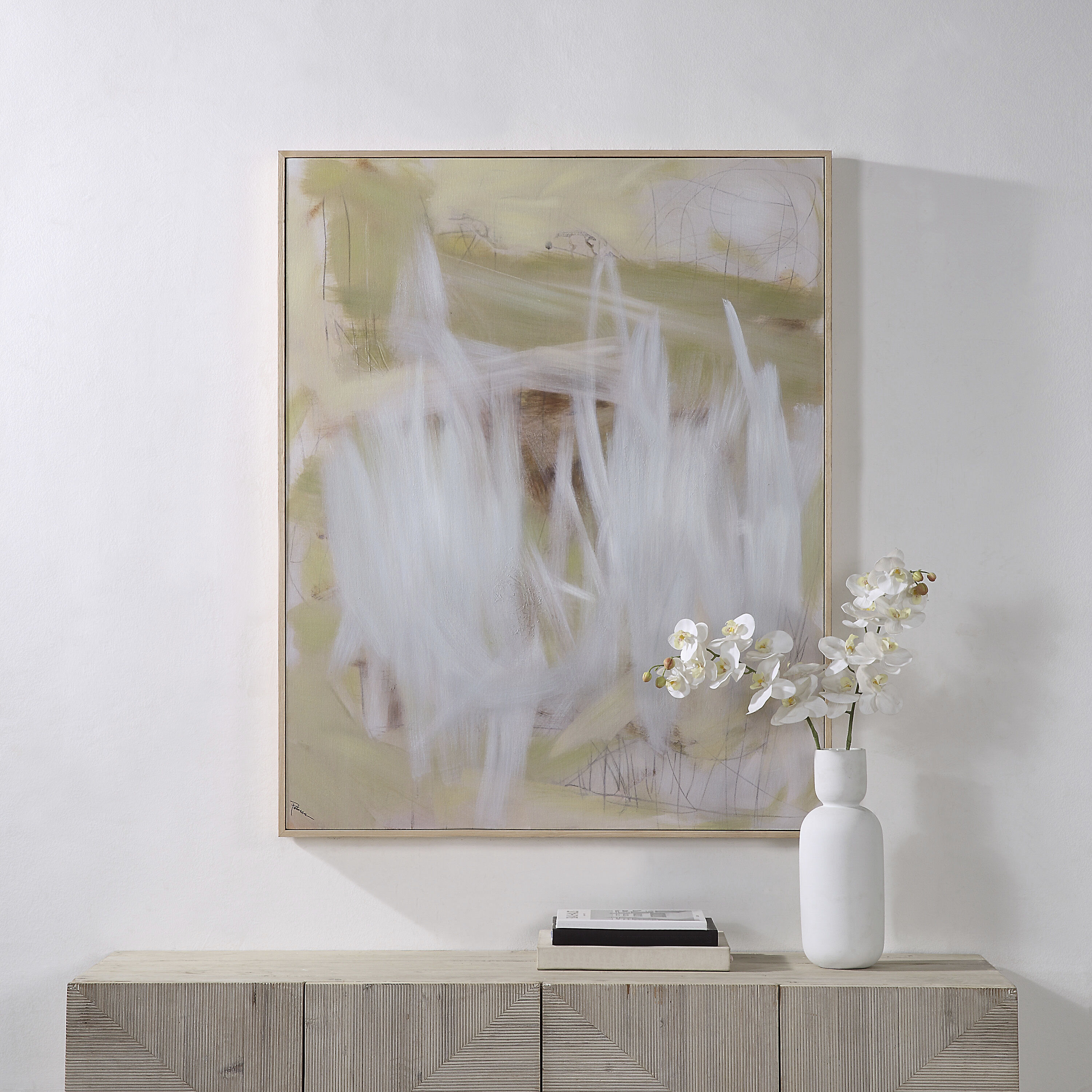 Bonnet White/Beige/Yellow Canvas Art