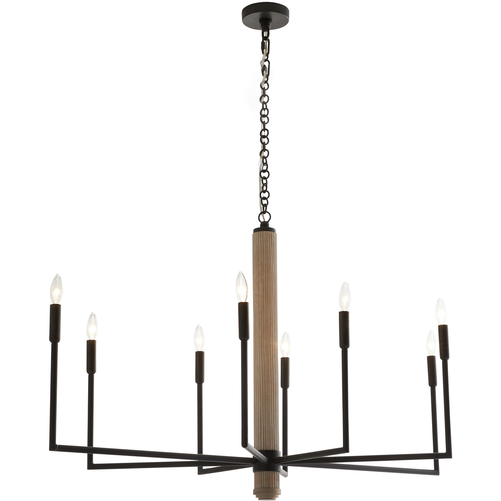Orlando 8 Light 48 inch Blackened Iron Chandelier Ceiling Light