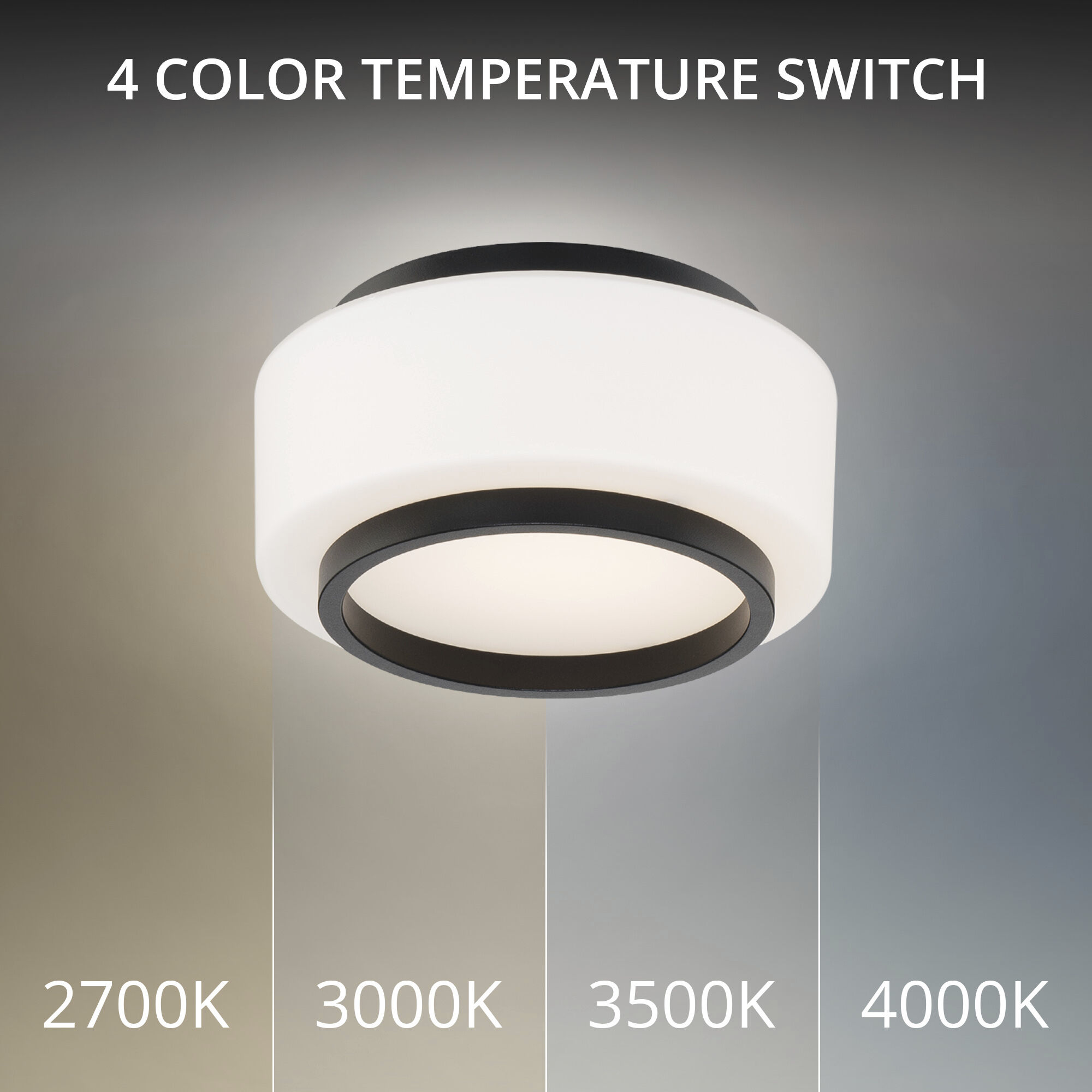 Preston LED 7.8 inch Black Indoor Ceiling Lighting in 2700K