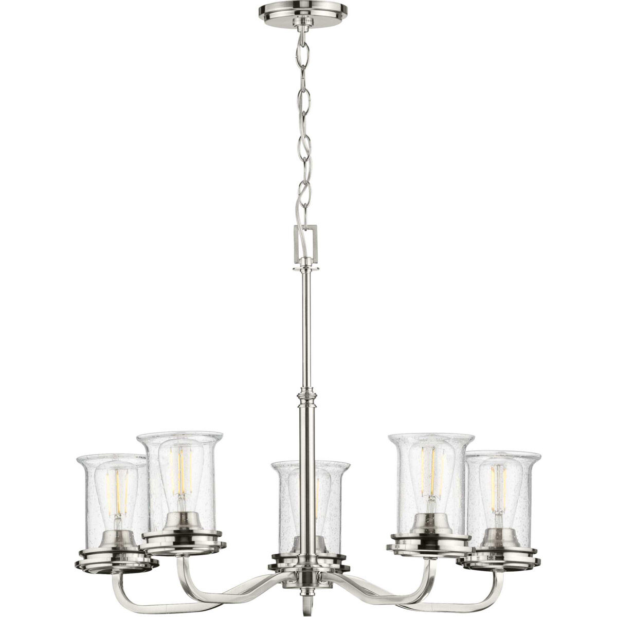 Winslett 5 Light 27 inch Brushed Nickel Chandelier Ceiling Light
