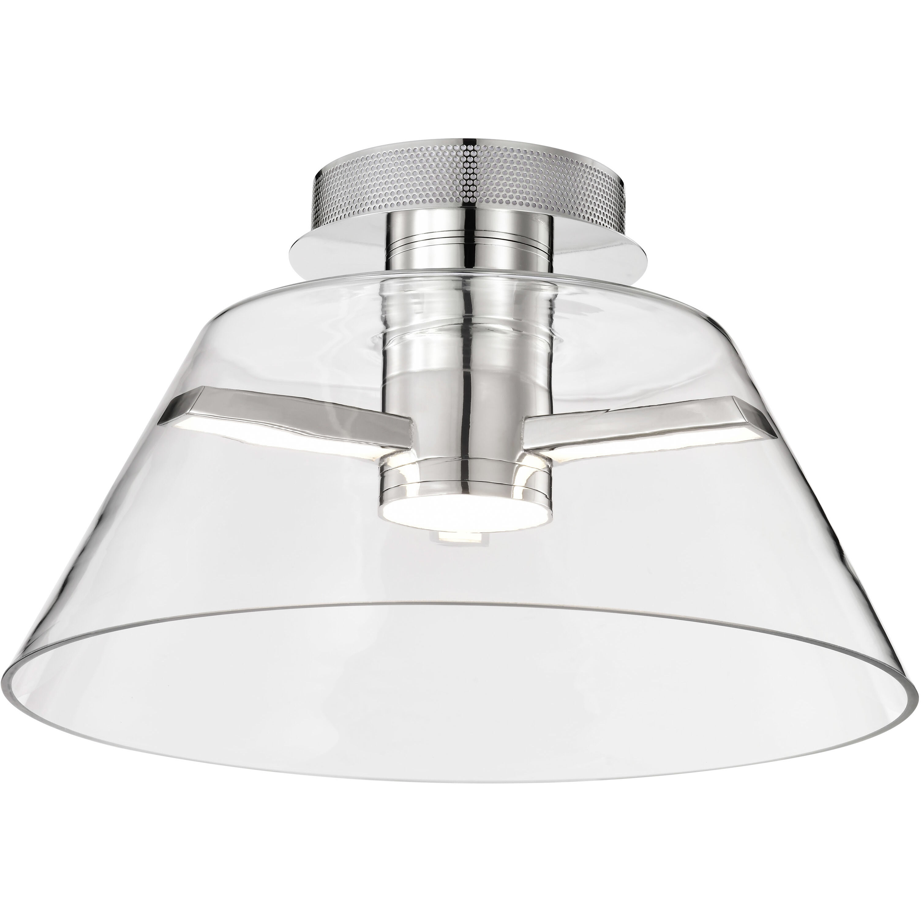 Edmond LED 17 inch Polished Nickel Semi Flush Mount Ceiling Light