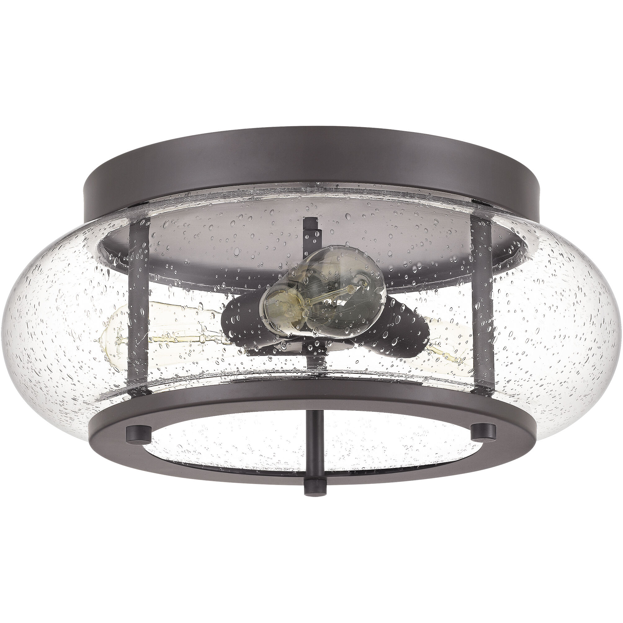 Trilogy 3 Light 16 inch Old Bronze Flush Mount Ceiling Light 