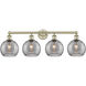 Edison Athens Deco Swirl 4 Light 35 inch Antique Brass Bath Vanity Light Wall Light