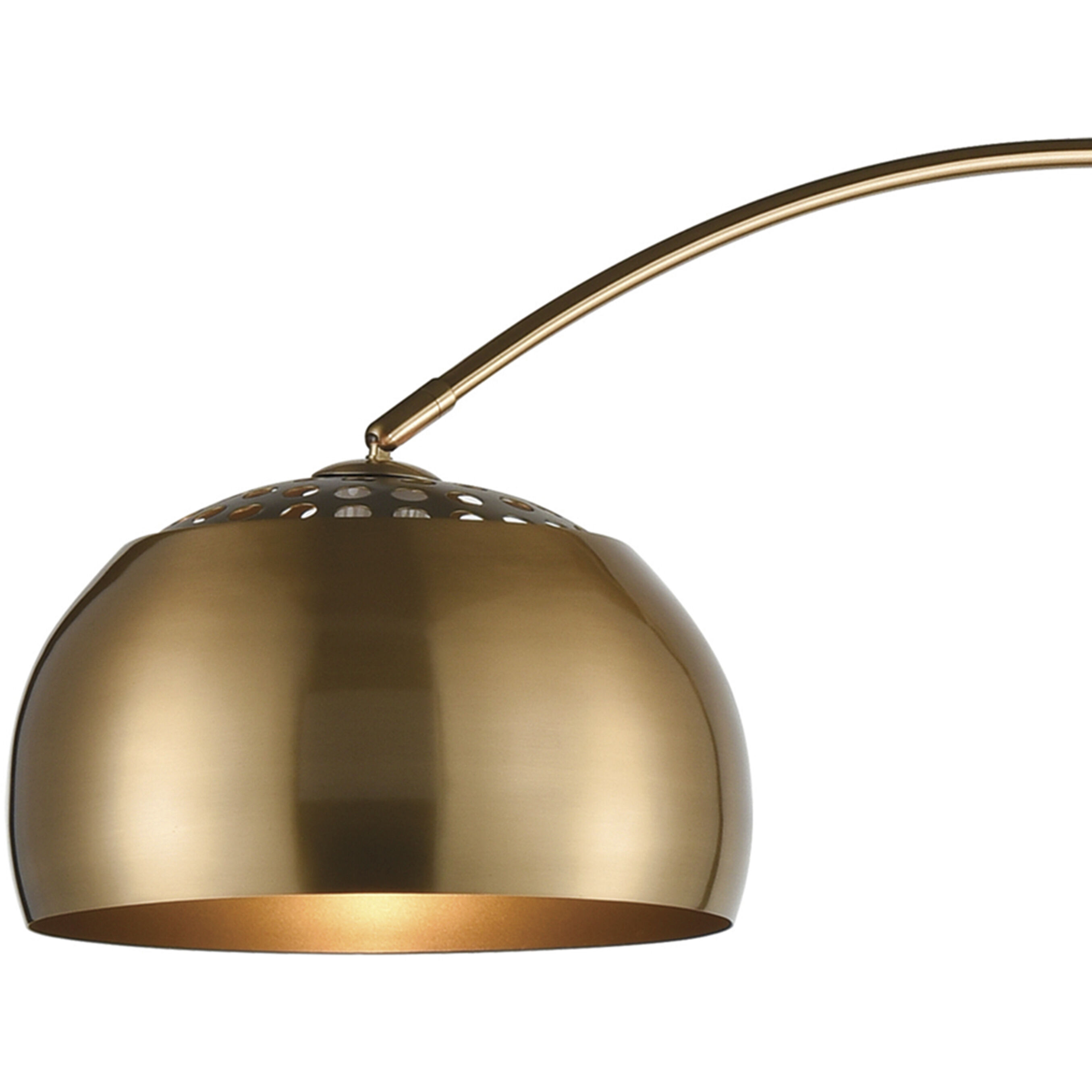 Solar Flair 77 inch 100 watt Aged Brass with White Floor Lamp Portable Light