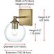Eero 1 Light 6 inch Satin Gold Bath Sconce Wall Light