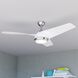 Odell 22 inch Brushed Nickel and Matte White with Matte White Blades Ceiling Fan