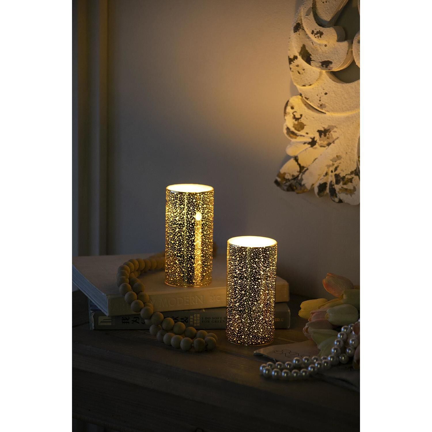 Speckled 6 X 3 inch LED Candle