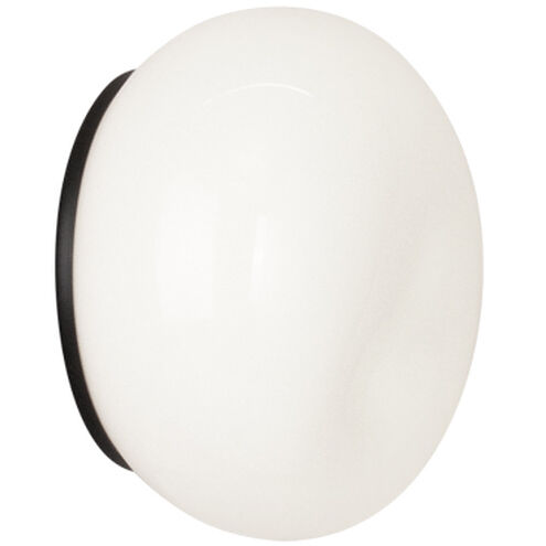 Gelasin 1 Light 6.25 inch Black Flush Mount Ceiling Light in Black and Opal Glass