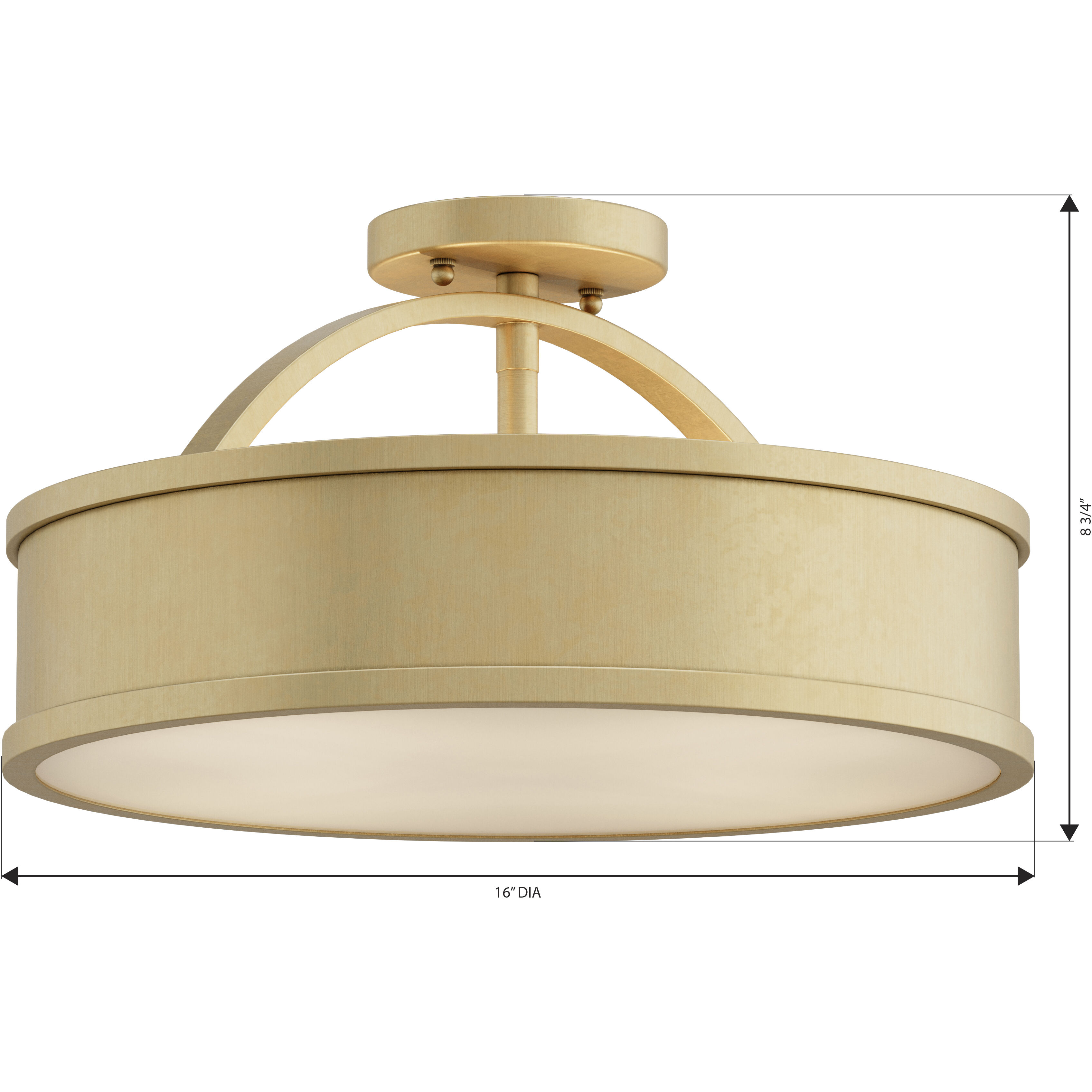 Wynn 4 Light 16 inch Legacy Brass Semi-Flush Mount Ceiling Light
