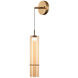 Bambu 1 Light 3.5 inch Aged Gold Brass and Amber Pendant Ceiling Light
