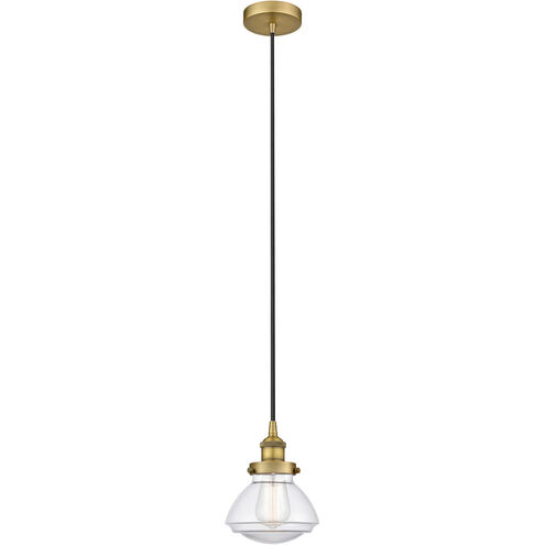 Edison Olean LED 7 inch Brushed Brass Mini Pendant Ceiling Light