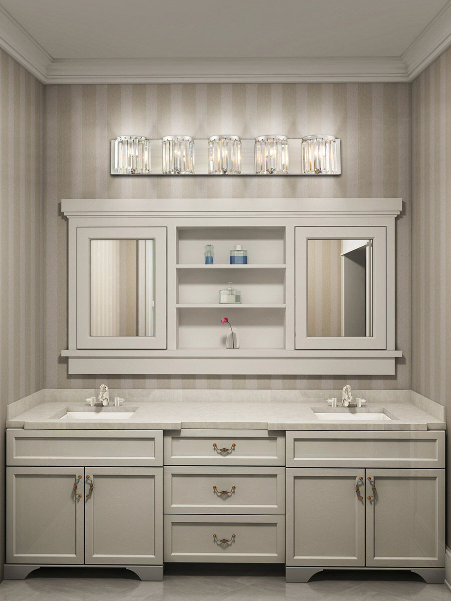 Ashton 5 Light 43 inch Brushed Nickel ADA Bath Vanity Wall Light